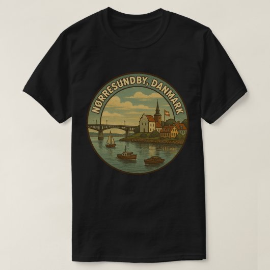 デンマーク ノレズンビー 橋 Tシャツ (デザイン正面)
