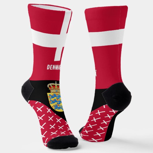 デンマーク、ファッション、デンマーク国旗、愛国心 ソックス (傾斜あり)