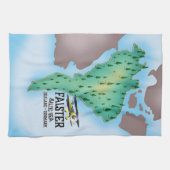 デンマーク ファルスター島の旅行ポスター キッチンタオル (横)