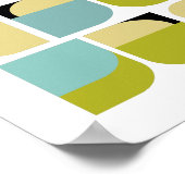 デンマーク モダン ターコイズ イエロー 幾何学模様 ポスター (角)