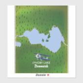 デンマーク リュンビー湖の地図 シール (シート)