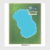 デンマーク ルンドフィヨルド 地図 シール (シート)