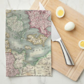 デンマーク(1801年)のヴィンテージの地図 キッチンタオル (四つ折り)