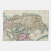 デンマーク(1801年)のヴィンテージの地図 キッチンタオル (横)