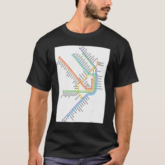 デンマーク Danmark 路線図 Tシャツ (正面)