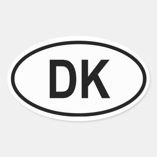 デンマーク「DK」 楕円形シール (正面)