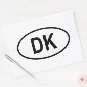 デンマーク「DK」 楕円形シール (封筒)