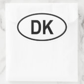 デンマーク「DK」 楕円形シール (バッグ)