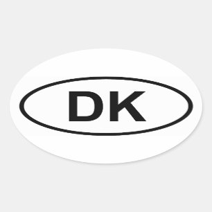 デンマーク"DK " 楕円形シール