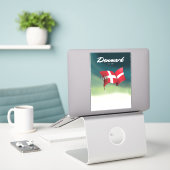 デンマーク「To ski」旅行ポスター シール (デスク上のノートパソコン)