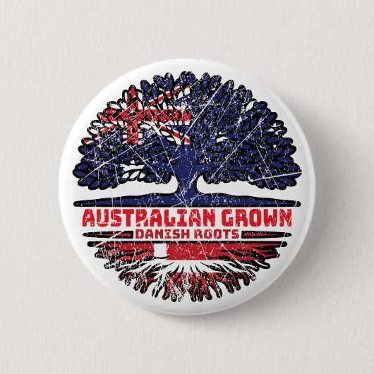 デンマークAustralianオーストラリアの木の根 缶バッジ (正面)