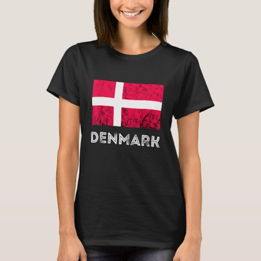 デンマークDannebrogデンマーク国旗DanskルーツデンマークP Tシャツ (正面)