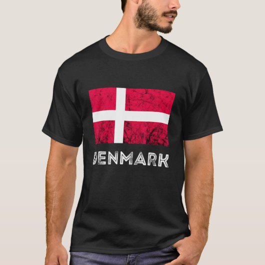 デンマークDannebrogデンマーク国旗DanskルーツデンマークP Tシャツ (正面)