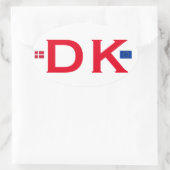 デンマークDKユーロスタイルオーバルステッカー 楕円形シール (バッグ)