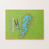 デヴィのノースダコタ湖の米国の地図 ジグソーパズル (横)