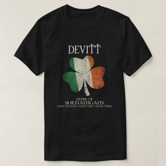 デヴィット姓の家族アイルランド彼女のアイルランドの家 Tシャツ (デザイン正面)