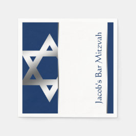 デヴィッドの海軍と銀の星バー（ユダヤ教の）バル・ミツバー スタンダードカクテルナプキン