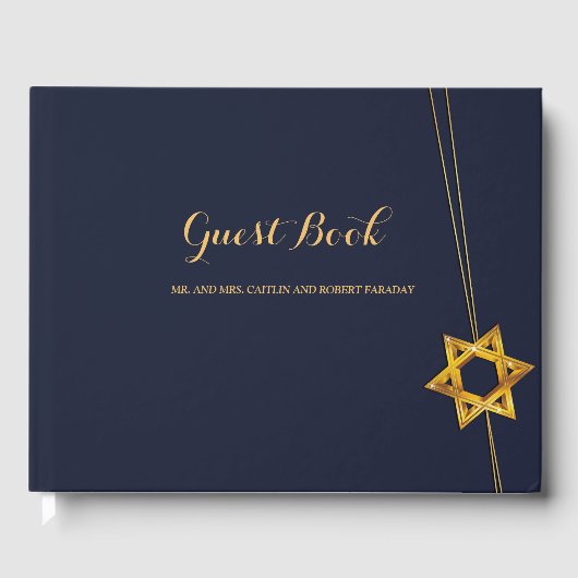 デヴィッドゲストのネイビー&ゴールデンスター ゲストブック (正面)