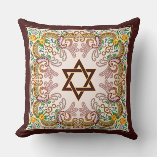 デヴィッドヴィンテージバロックのスターユダヤ美術 クッション (正面)