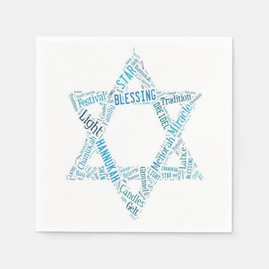 デヴィッド・ナプキンスのスター スタンダードカクテルナプキン (正面)