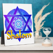 デヴィッド・メダリオン星付きシャロム フォトプラーク (側面)