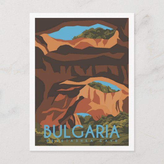 デヴェタシュカケーブリアトラベルプレイスイラストレーション ポストカード (正面)