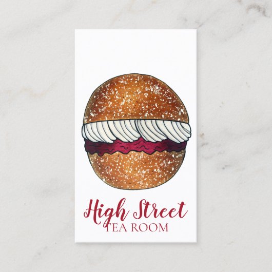 デヴォンシャースプリットクリームジャムティーショップカフェベーカリー 名刺 (正面)