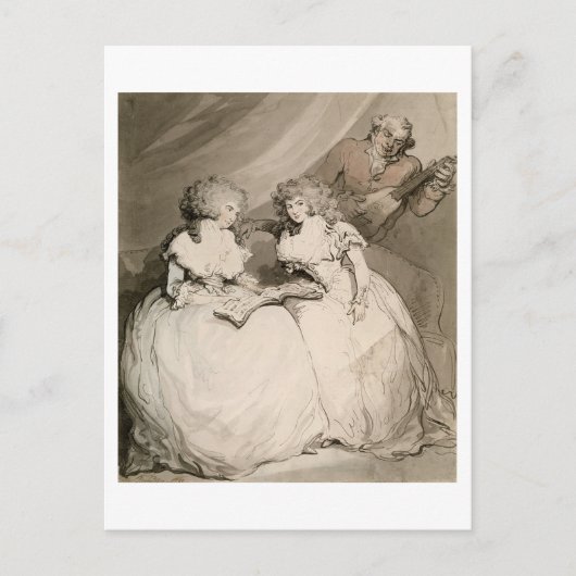 デヴォンシャー公爵夫人と妹のクーン ポストカード (正面)