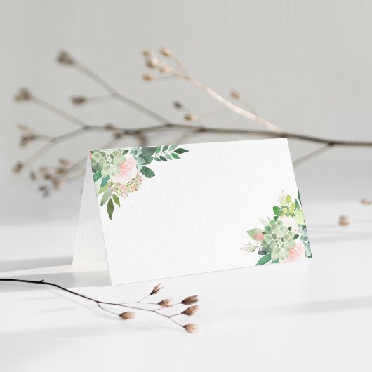デヴォン ブラッシュ フローラル サキュレント グリーン プレイスカード