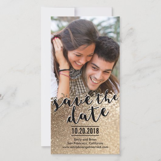 デーきらめくト写真カードを救うのが好き セーブザデート (正面)