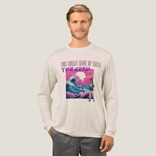 データの大波 トライブレンドTシャツ (正面全体)