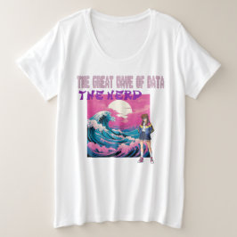 データの大波 プラスサイズTシャツ