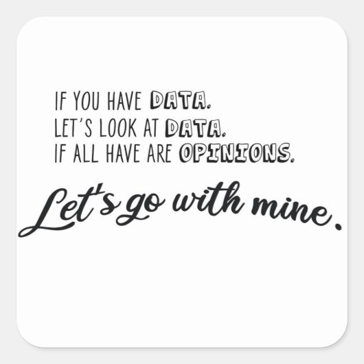 データもしを持っているデータを見てみよう。おもしろいシャツ スクエアシール (正面)