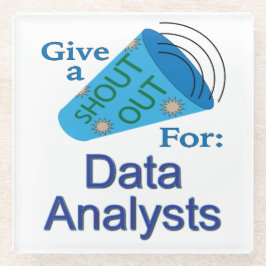 データアナリストに声を上げる ガラスコースター