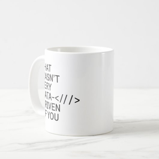 データアナリストのおもしろい女性男性のデータ駆動型 コーヒーマグカップ (正面左)