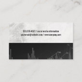 データアナリストコンピュータ | 株式市場グラフ 名刺 (裏面)