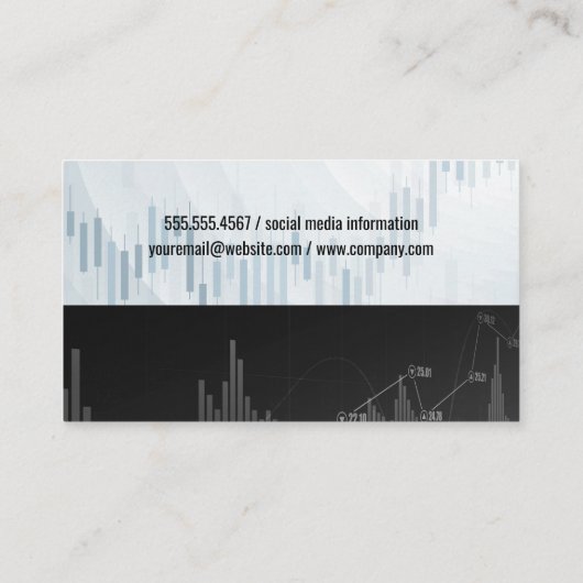 データアナリスト | 株式市場燭台グラフ 名刺 (裏面)