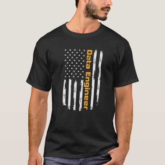 データエンジニアカー誇りを持ったラ前向きヴィンテージアメリ Tシャツ (正面)