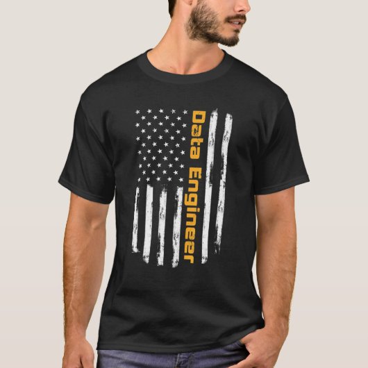 データエンジニアカー誇りを持ったラ前向きヴィンテージアメリ Tシャツ (正面)
