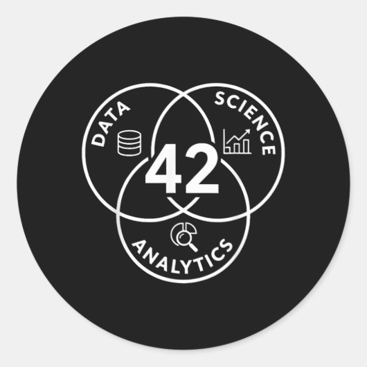 データサイエンス分析42ダイアグラムデザイン ラウンドシール (正面)