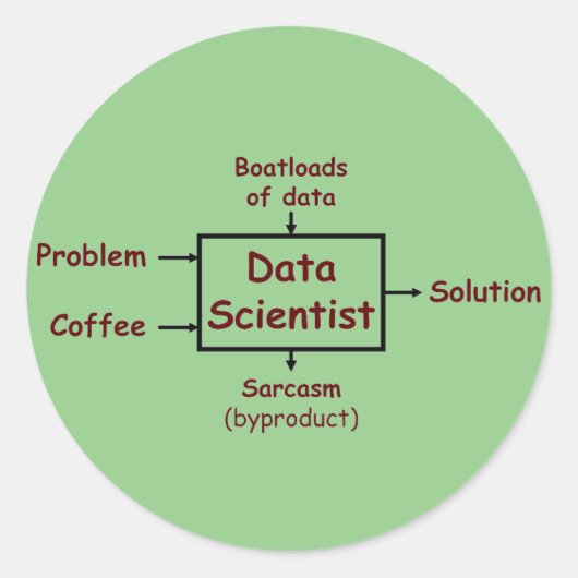 データサイエンティストが一日中やること ラウンドシール (正面)