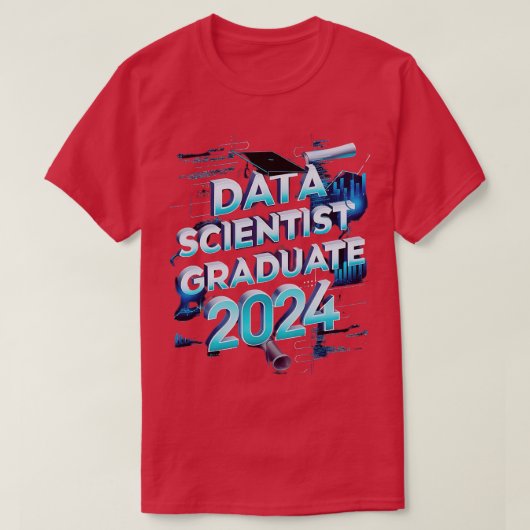 データサイエンティスト2024年おもしろい統計卒業 Tシャツ (デザイン正面)