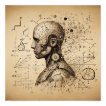 データシートにスーパーインポーズされたヒューマノイド