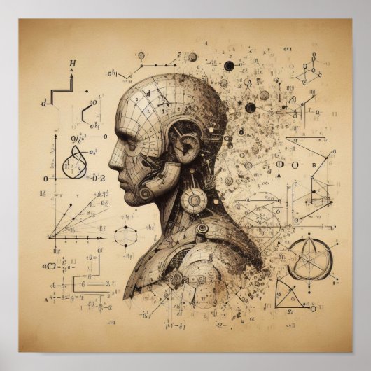 データシートにスーパーインポーズされたヒューマノイド ポスター (正面)