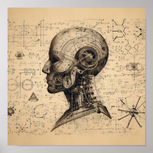 データシートにスーパーインポーズされたヒューマノイド ポスター (正面)