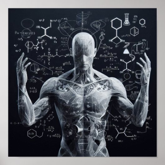 データシートにスーパーインポーズされたヒューマノイド ポスター (正面)