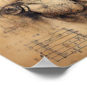 データシートにスーパーインポーズされたヒューマノイド ポスター (角)