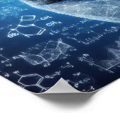 データシートに重ね合わせた人間型の手 ポスター (角)