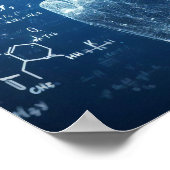 データシートに重ね合わせた人間型の手 ポスター (角)