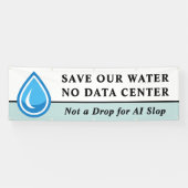 データセンターは要らない 私たちの水を守ろう AIのために水を一滴たりとも無駄にしない 横断幕 (横)